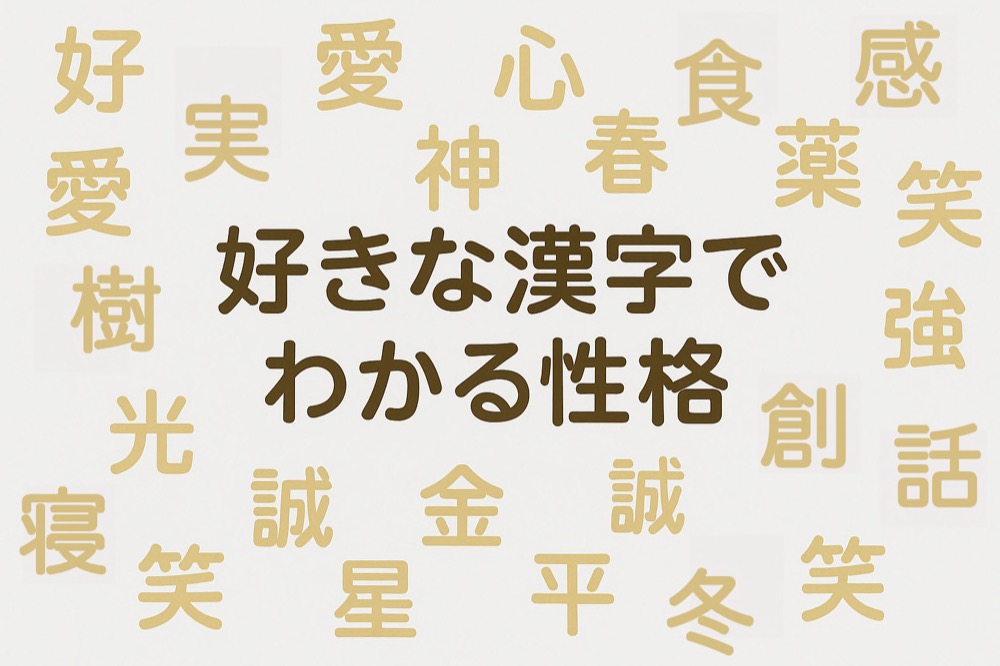 好きな漢字３文字でわかる性格診断のタイトル画像